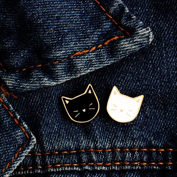 4 Pcs Enamel Pins for Backpacks,Cute Pins Set Cartoon Cat Vintage Aesthetic Back - Picture 4 of 6